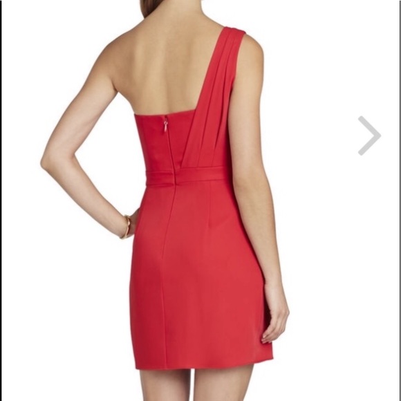 Bcbg inner bustier one shoulder red dress xs - Picture 4 of 10